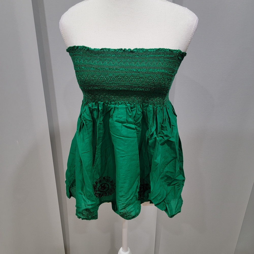 BCBGMaxAzria Vibrant Green Strapless Top